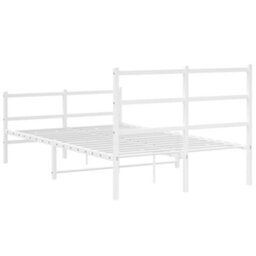 Berkfield Metal Bed Frame Without Mattress With Footboard White 120X190Cm - thumbnail 7