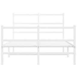 Berkfield Metal Bed Frame Without Mattress With Footboard White 120X190Cm - thumbnail 5