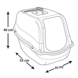 Hooded Litter Tray Grey Plastic Portable Dog Cat Hand Carry Travel Pet Toilet - thumbnail 5