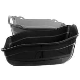 Hooded Litter Tray Grey Plastic Portable Dog Cat Hand Carry Travel Pet Toilet - thumbnail 4