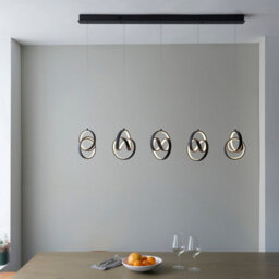 Luminosa Lighting Luminosa Cosma Modern Designer Integrated Led 5 Light Bar Pendant Textured Black Finish - thumbnail 4