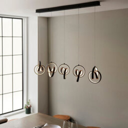 Luminosa Lighting Luminosa Cosma Modern Designer Integrated Led 5 Light Bar Pendant Textured Black Finish - thumbnail 3