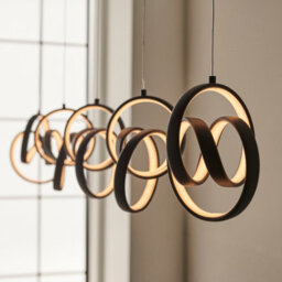 Luminosa Lighting Luminosa Cosma Modern Designer Integrated Led 5 Light Bar Pendant Textured Black Finish - thumbnail 5