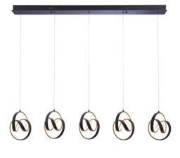 Luminosa Lighting Luminosa Cosma Modern Designer Integrated Led 5 Light Bar Pendant Textured Black Finish - thumbnail 2