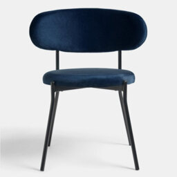 Ohs Matte Velvet Accent Dining Chair Padded Seat With Metal Legs - thumbnail 3