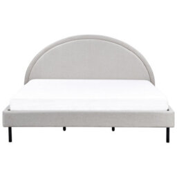 Beliani Bed Fabric Margut 180 X 200 Cm (Eu Super King) Light Grey - thumbnail 4