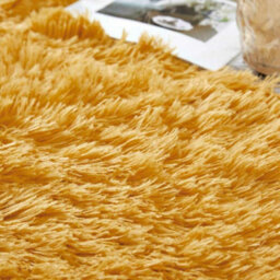 Ameha Ochre Shaggy Area Rugs 120X120Cm Anti-Slip Rounded Soft Thick Pile Fluffy Shaggy Rug For Kids Room & Bedrooms - thumbnail 2
