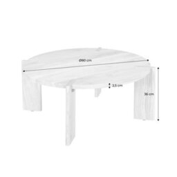 Sweeek - Round Solid Mango Wood Coffee Table Reva Black 80X80X36 Cm - thumbnail 6