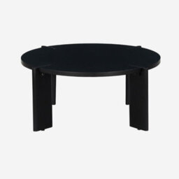Sweeek - Round Solid Mango Wood Coffee Table Reva Black 80X80X36 Cm - thumbnail 2