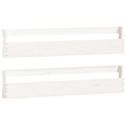 Vidaxl Wall-Mounted Shoe Racks 2 Pcs White 110X9X23 Cm Solid Wood Pine - thumbnail 2