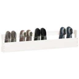 Vidaxl Wall-Mounted Shoe Racks 2 Pcs White 110X9X23 Cm Solid Wood Pine - thumbnail 4