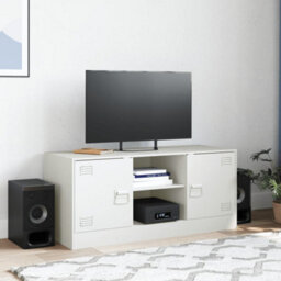Berkfield Tv Cabinet White 99X39X44 Cm Steel - thumbnail 3