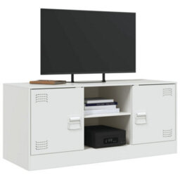 Berkfield Tv Cabinet White 99X39X44 Cm Steel - thumbnail 4