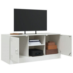 Berkfield Tv Cabinet White 99X39X44 Cm Steel - thumbnail 5