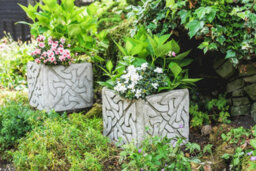 Pair Of Stone Cast Large Celtic Garden Planter Pots - thumbnail 4
