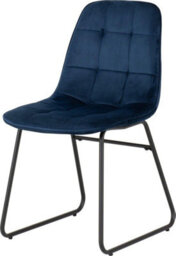 Seconique Lukas Chair Sapphire Blue Velvet Fabric Dining Chair X2 Priced Per Pair - thumbnail 2