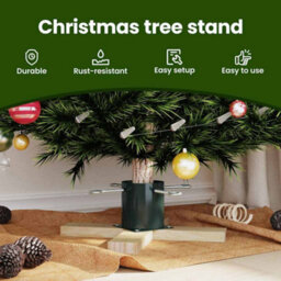 Vidaxl Christmas Tree Stand 1.73 Green 50 X 50 X 16 Cm Solid Pine Wood - thumbnail 7
