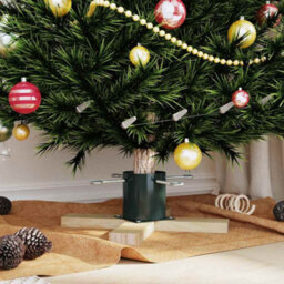 Vidaxl Christmas Tree Stand 1.73 Green 50 X 50 X 16 Cm Solid Pine Wood - thumbnail 4