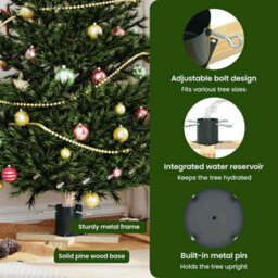 Vidaxl Christmas Tree Stand 1.73 Green 50 X 50 X 16 Cm Solid Pine Wood - thumbnail 8