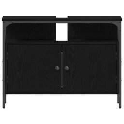 Walplus Bathroom Sink Cabinet Black Oak 80 X 30 X 60 Cm Engineered Wood - thumbnail 6