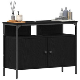 Walplus Bathroom Sink Cabinet Black Oak 80 X 30 X 60 Cm Engineered Wood - thumbnail 3
