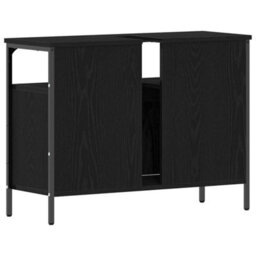 Walplus Bathroom Sink Cabinet Black Oak 80 X 30 X 60 Cm Engineered Wood - thumbnail 8