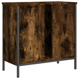 Berkfield Bathroom Sink Cabinet Smoked Oak 60X30X60 Cm Engineered Wood - thumbnail 8