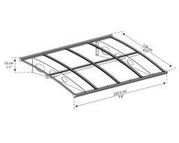 Canopia By Palram Herald 2230 Grey Door Canopy, (H)33Cm (W)223.5Cm (D)13.9Cm - thumbnail 4