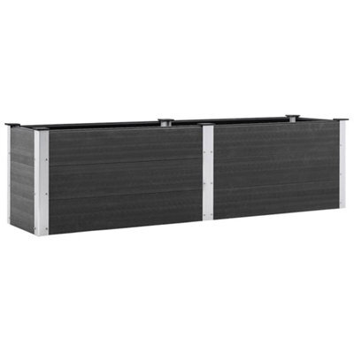 Berkfield Modern Garden Raised Bed 200X50X54 Cm Wpc Grey - image 1