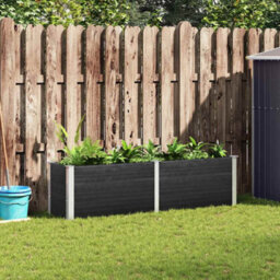 Berkfield Modern Garden Raised Bed 200X50X54 Cm Wpc Grey - thumbnail 2