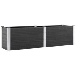 Berkfield Modern Garden Raised Bed 200X50X54 Cm Wpc Grey - thumbnail 1