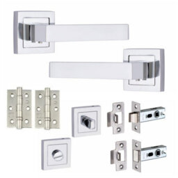 Golden Grace 1 Set Delta Design Bathroom Complete Internal Door Handle Set Polished Chrome Finish
