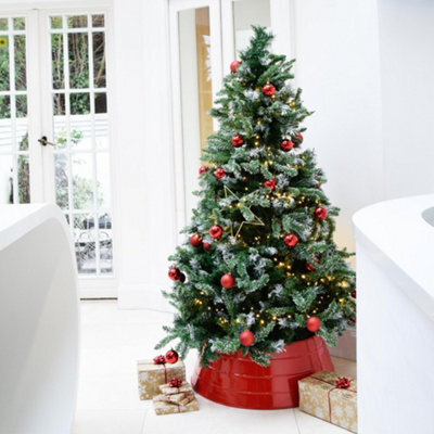 Ivyline Metal Christmas Tree Skirt Red  H26Cm W67Cm - image 1