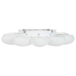 Beliani Ceiling Lamp With White Acrylic Flower Shade, Remote-Controlled Dimming, Dual Ceiling Or Wall Mount - thumbnail 4