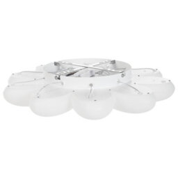 Beliani Ceiling Lamp With White Acrylic Flower Shade, Remote-Controlled Dimming, Dual Ceiling Or Wall Mount - thumbnail 5