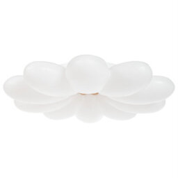 Beliani Ceiling Lamp With White Acrylic Flower Shade, Remote-Controlled Dimming, Dual Ceiling Or Wall Mount - thumbnail 2