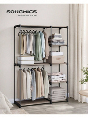 Songmics Freestanding Wardrobe, Foldable Closet, Coat Rack With Clothes Rails, Clothes Rack, Open Storage Wardrobe - image 1