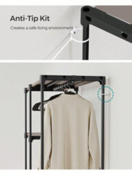 Songmics Freestanding Wardrobe, Foldable Closet, Coat Rack With Clothes Rails, Clothes Rack, Open Storage Wardrobe - thumbnail 8