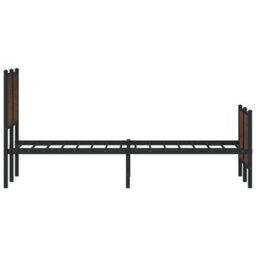 Berkfield Metal Bed Frame Without Mattress Brown Oak 137X190 Cm - thumbnail 6