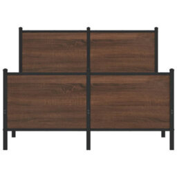 Berkfield Metal Bed Frame Without Mattress Brown Oak 137X190 Cm - thumbnail 5