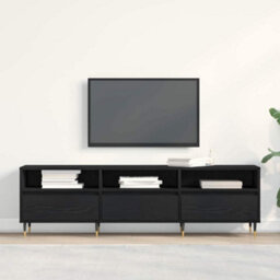 Berkfield Tv Cabinet Black Oak 150X30X44,5 Cm Engineered Wood - thumbnail 4