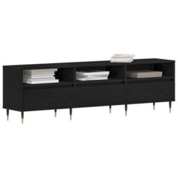 Berkfield Tv Cabinet Black Oak 150X30X44,5 Cm Engineered Wood - thumbnail 3