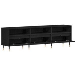 Berkfield Tv Cabinet Black Oak 150X30X44,5 Cm Engineered Wood - thumbnail 5