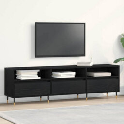 Berkfield Tv Cabinet Black Oak 150X30X44,5 Cm Engineered Wood - thumbnail 1