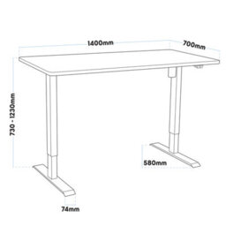 Dellonda Single Motor Height Adjustable Electric Sit & Stand Office Desk - Black - thumbnail 7