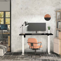 Dellonda Single Motor Height Adjustable Electric Sit & Stand Office Desk - Black - thumbnail 2