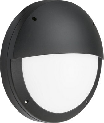 Luminosa Lighting Luminosa Led Eyelid Bulkhead Cct With Emergency Black 230V Ip65 18W