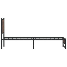 Berkfield Metal Bed Frame Without Mattress Brown Oak 75X190 Cm Small Single - thumbnail 6
