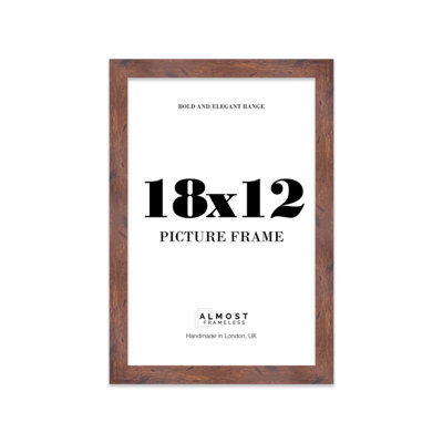 "6X6"" Walnut Picture Frame - 6X6"" Square Frame With 2X2"" Mount For 6X6""/2X2"" Pictures Luxurious Style Thin Edge, 1 Pack" - image 1