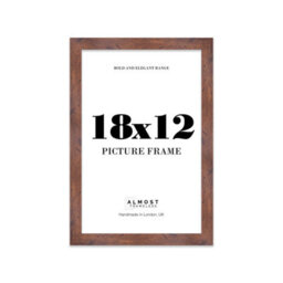 "6X6"" Walnut Picture Frame - 6X6"" Square Frame With 2X2"" Mount For 6X6""/2X2"" Pictures Luxurious Style Thin Edge, 1 Pack" - thumbnail 1